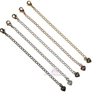 Jewelry Extender Bracelet Anklet Heart Charm Service Chain Connector Lengthen